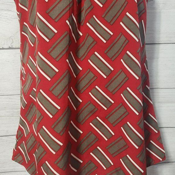Y2k 90s Banana Republic Xs Sleeveless Red Khaki Green top - Picture 4 of 9